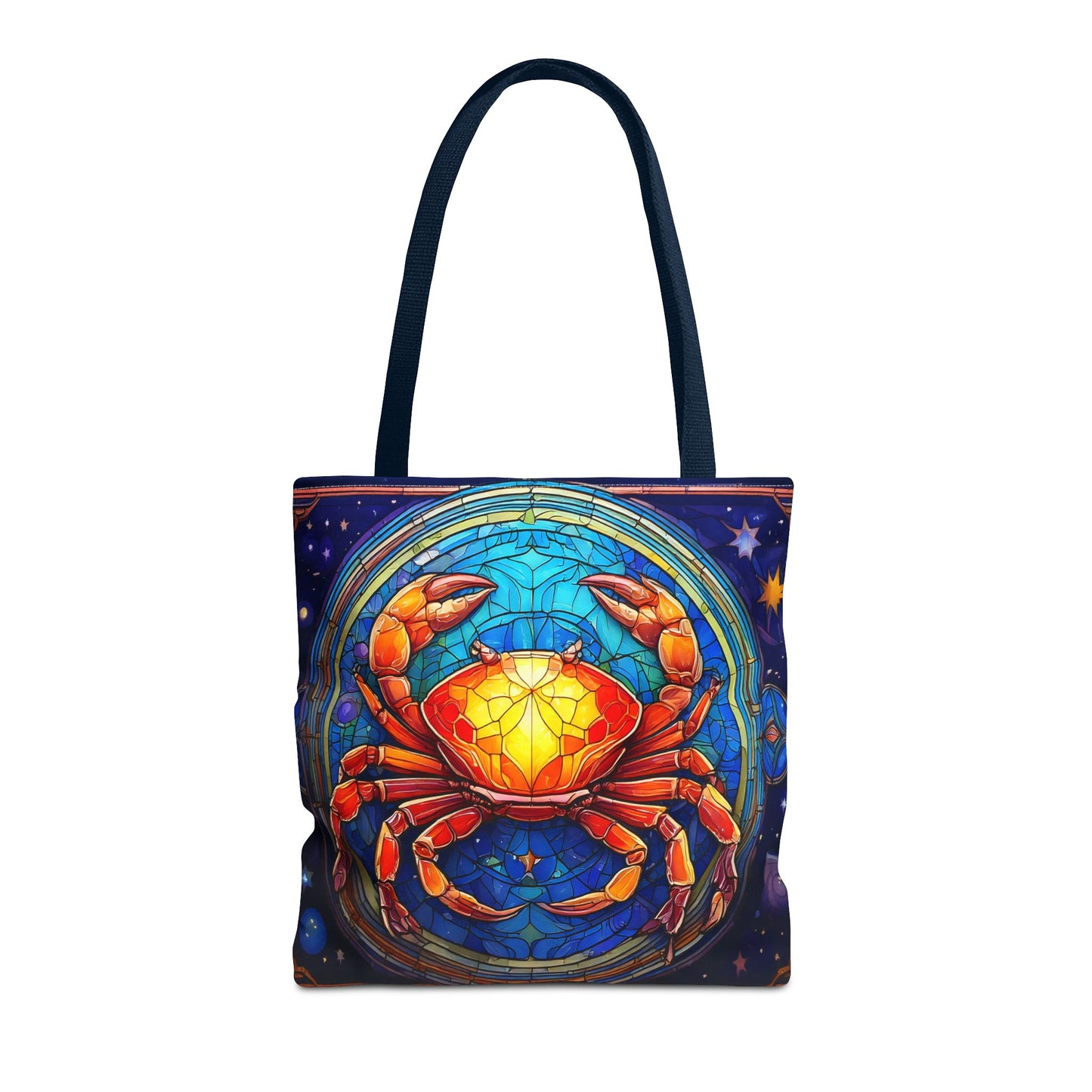 Cancer Crab Stained Glass Style Tote Bag (All Over Print)
