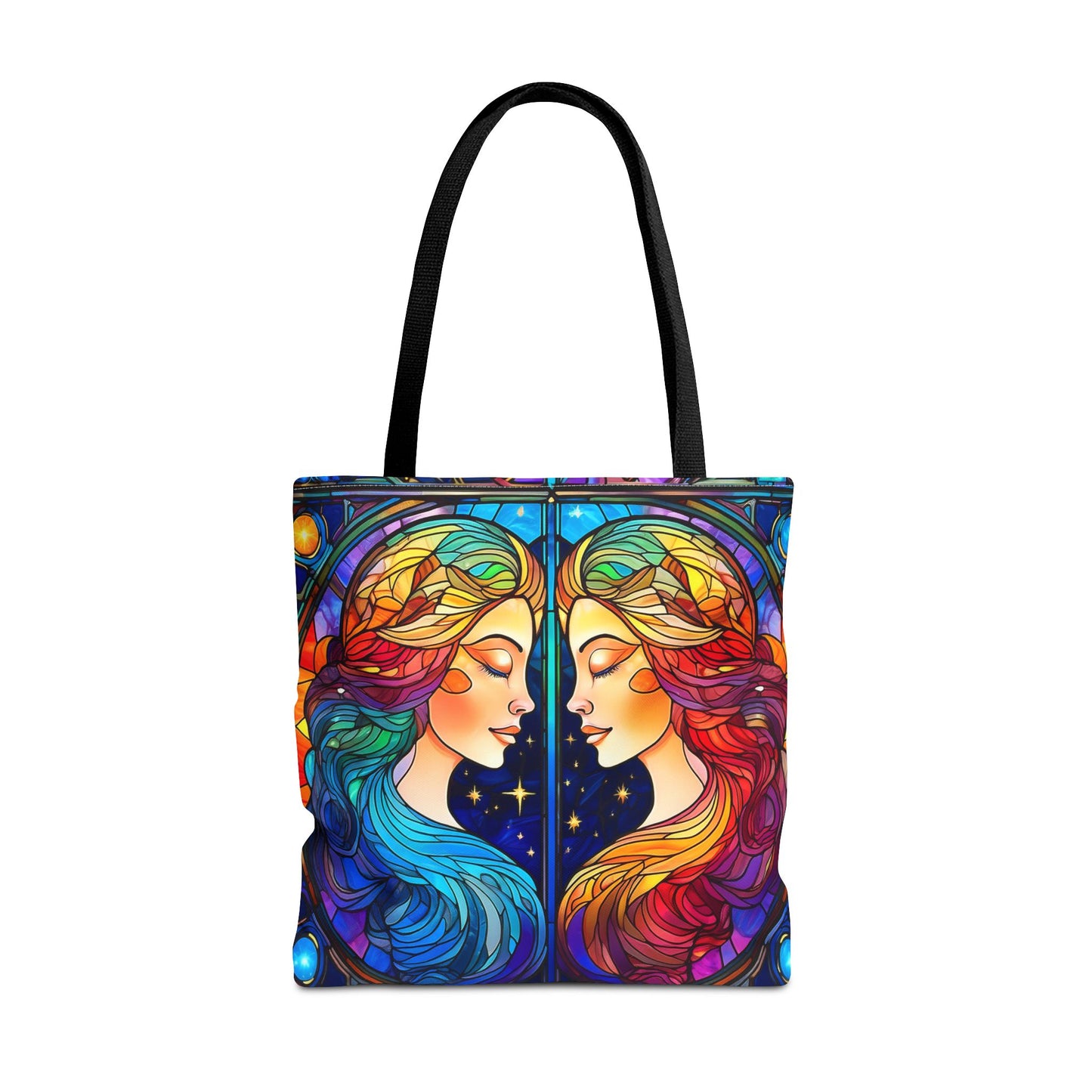 Gemini Twins Stained Glass Style Tote Bag (All Over Print)