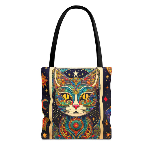 Tarot Style Cat Tote Bag - Multicolor