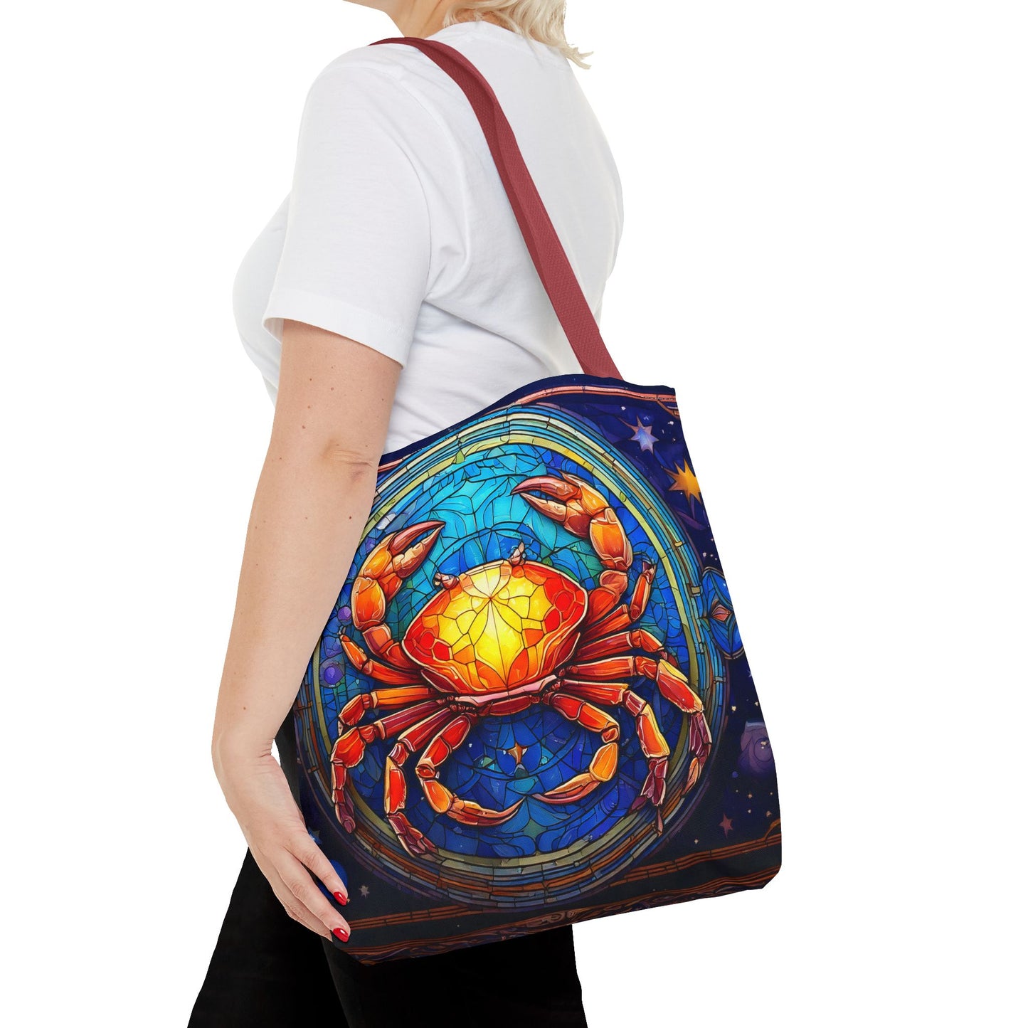 Cancer Crab Stained Glass Style Tote Bag (All Over Print)