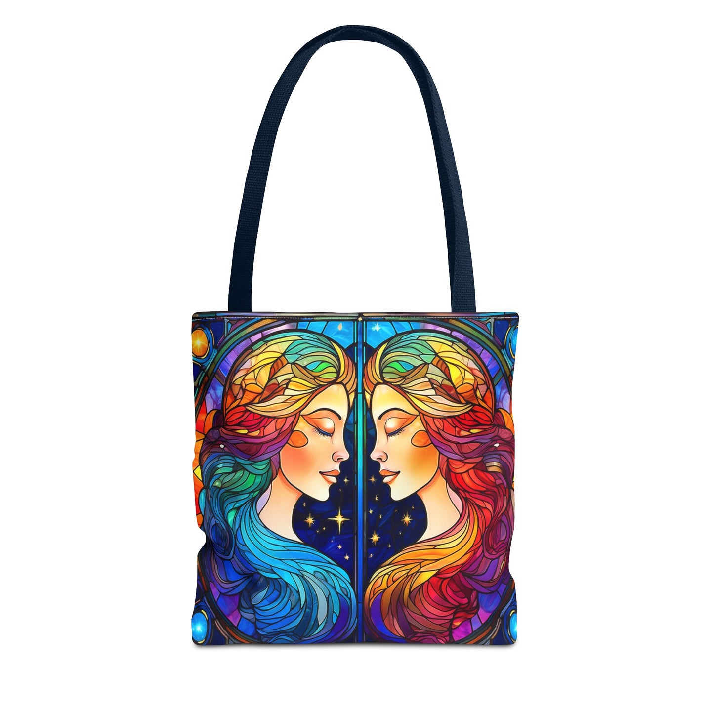 Gemini Twins Stained Glass Style Tote Bag (All Over Print)