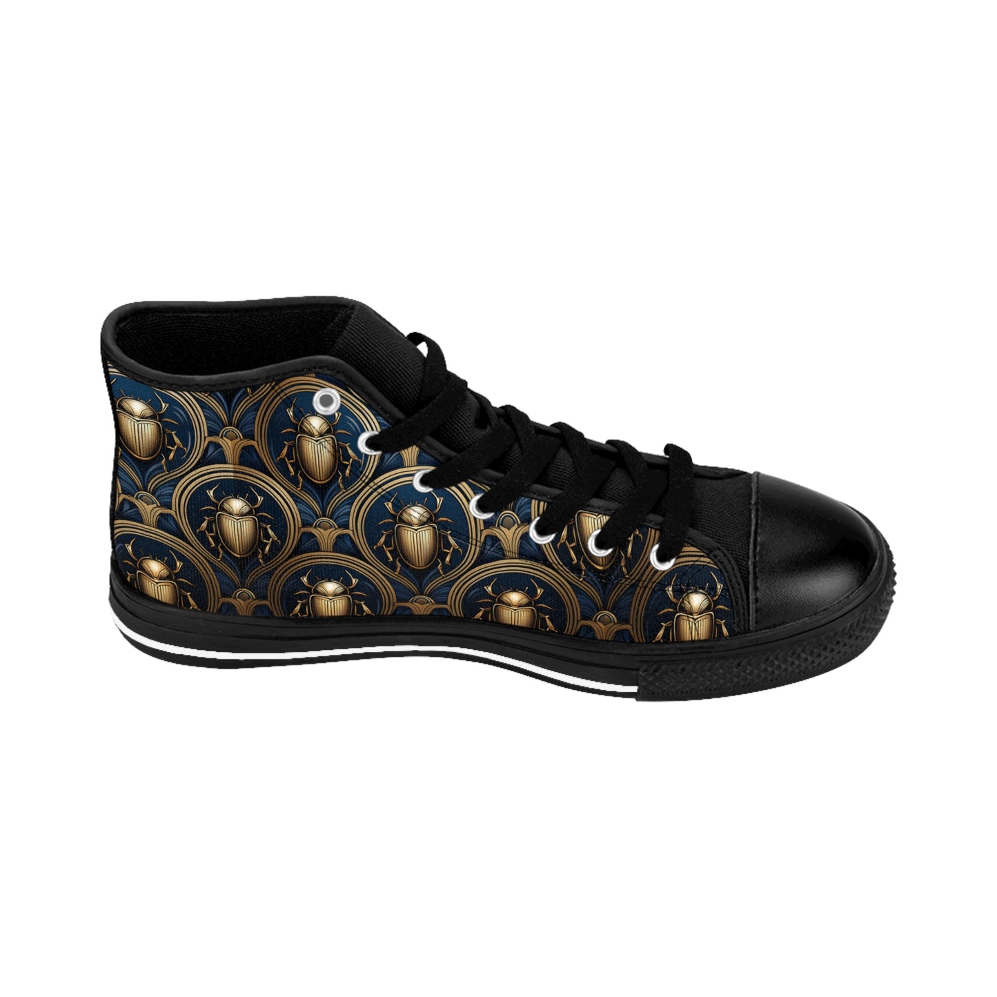 Art Deco Scarab Beetles - Women's Classic High Top Sneakers