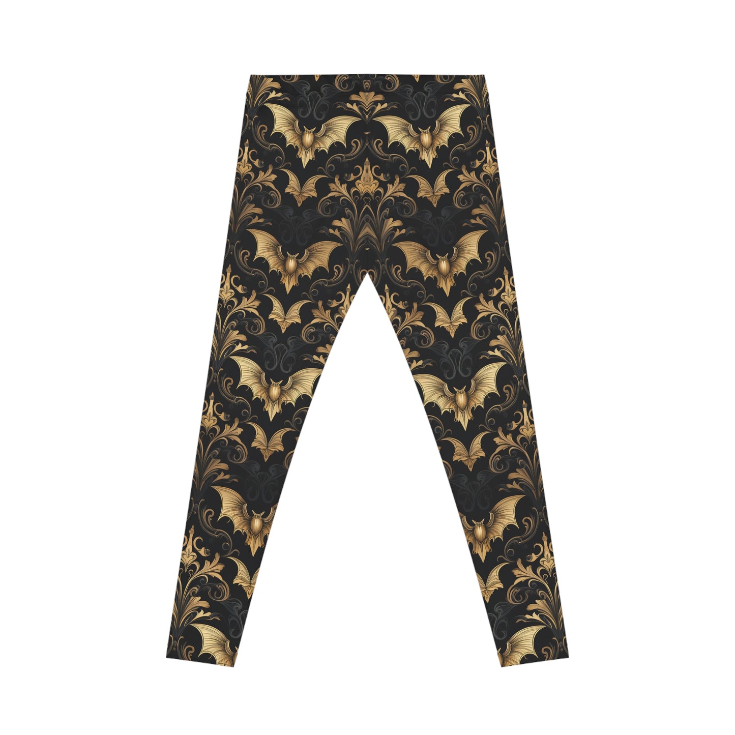 Art Deco Black and Gold Bat Leggings
