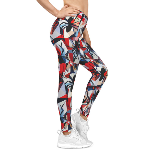 Black Widow Cubism Art Leggings