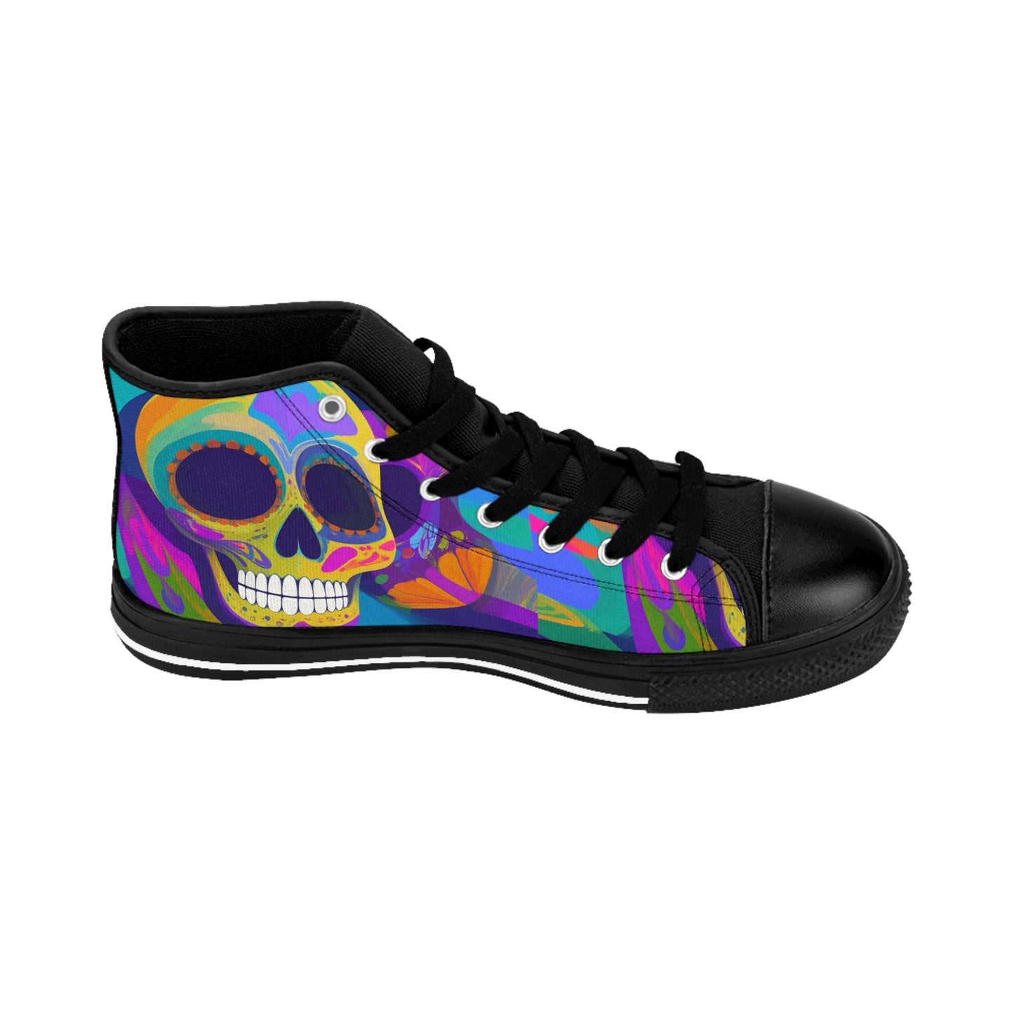 Psychedelic Skull - Women's Classic High Top Sneakers