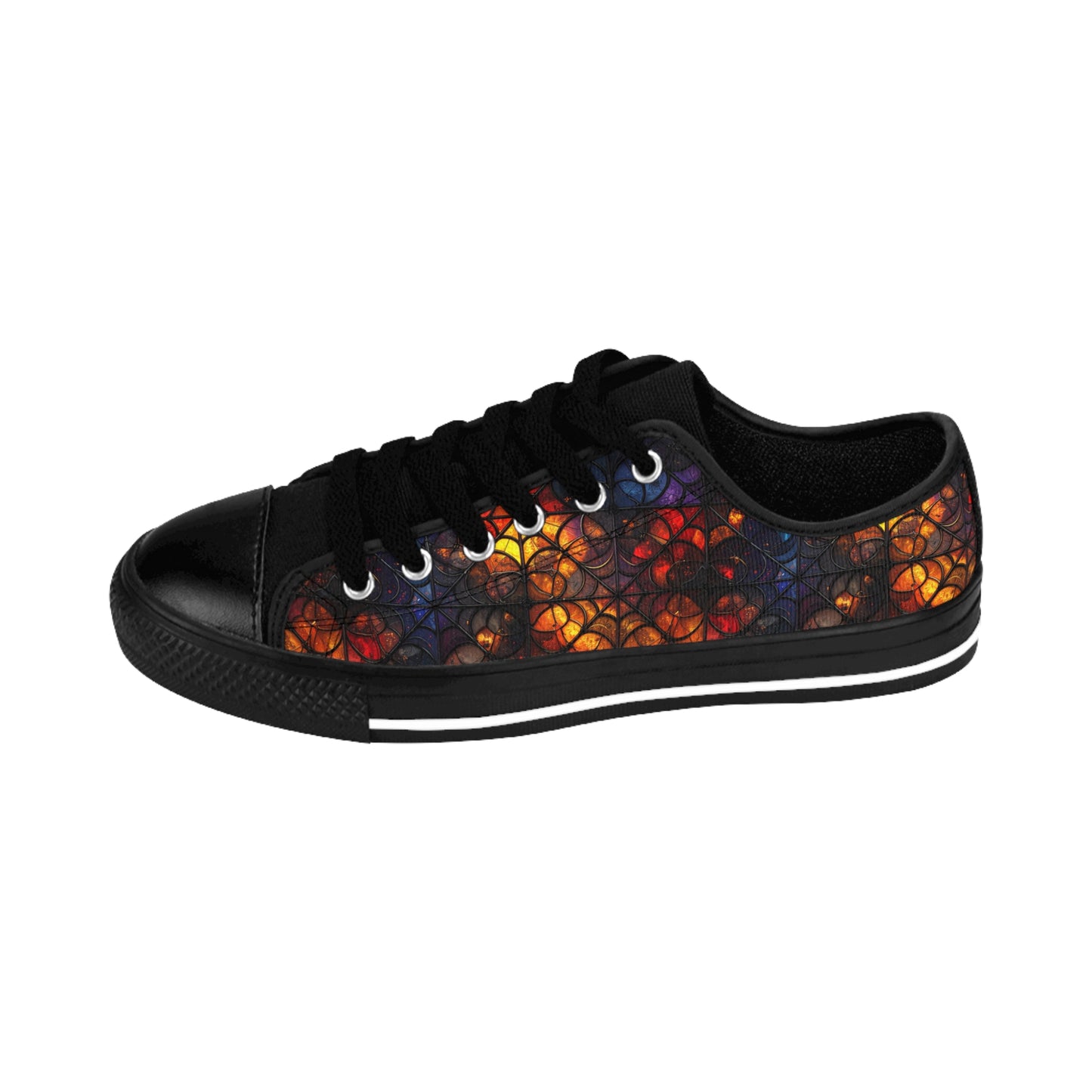 Stained Glass & Spiderwebs - Women's Classic Low Top Sneakers