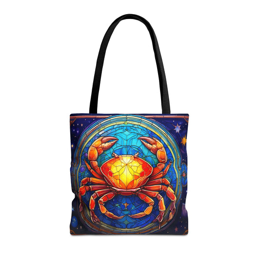 Cancer Crab Stained Glass Style Tote Bag (All Over Print)