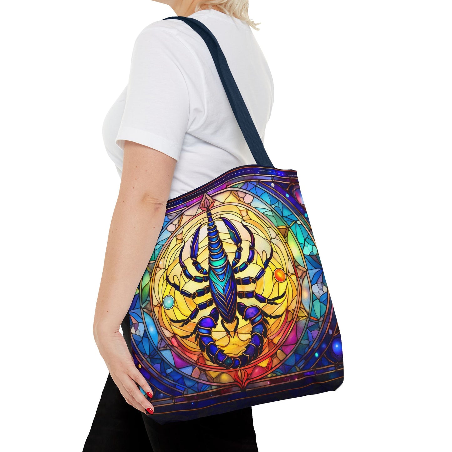 Scorpio Stained Glass Style Tote Bag (All Over Print)