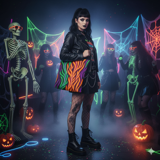 Vibrant Halloween Colors Neon Tote Bag