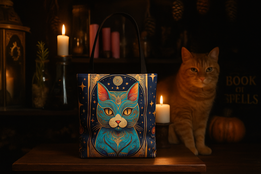 Tarot Style Cat Tote Bag