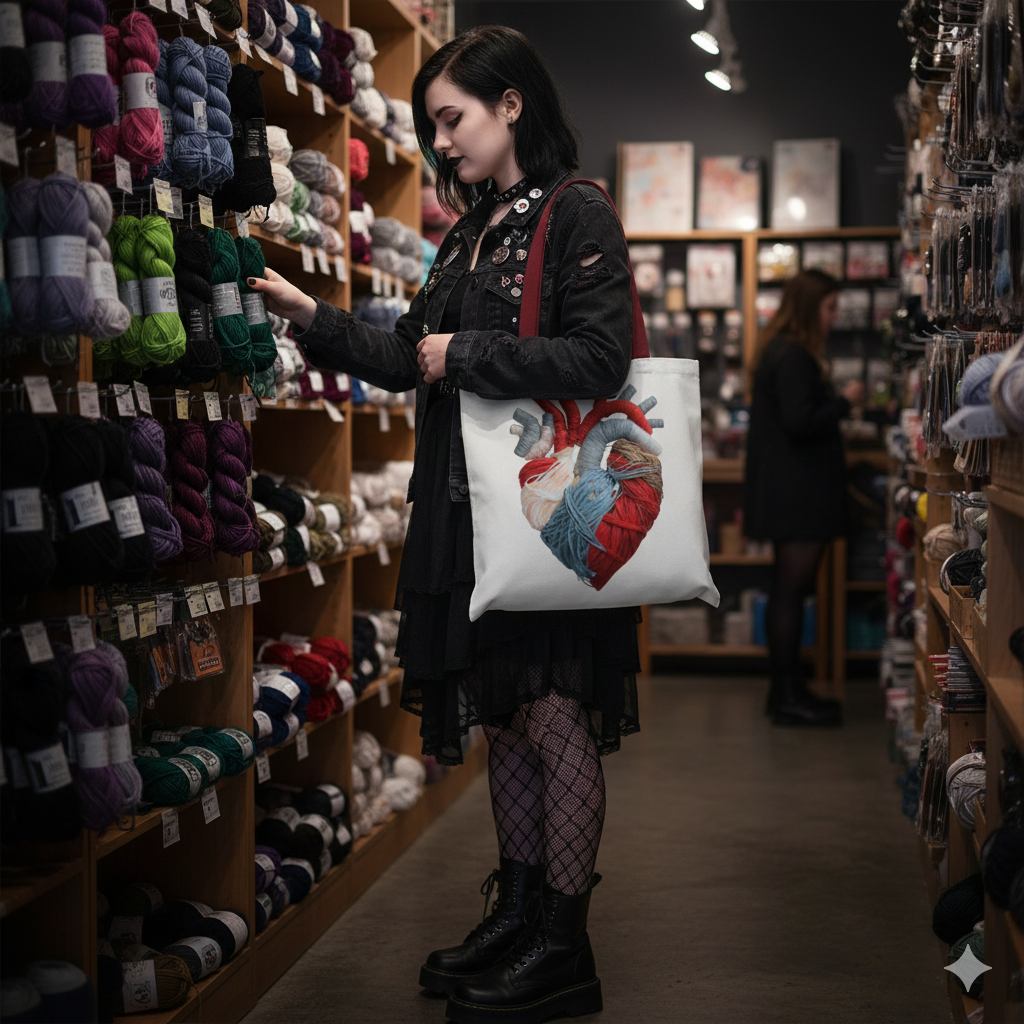 Yarn Heart Tote Bag