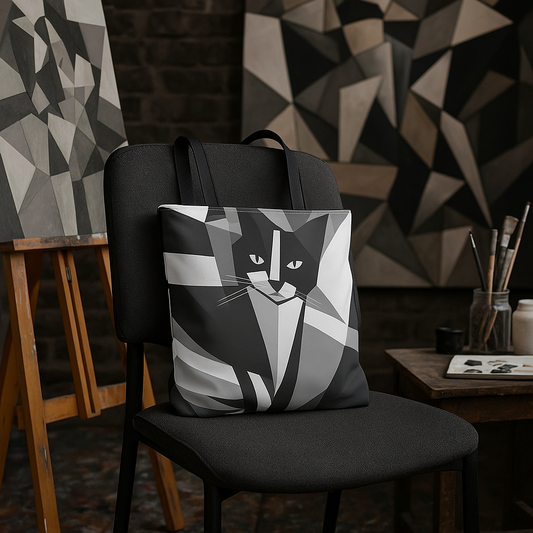 Cubist Cat Tote Bag