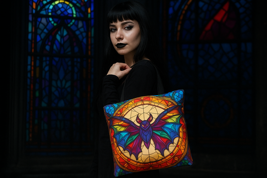 Bat Stained Glass Style Tote Bag