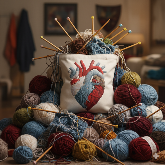 Yarn Heart Tote Bag