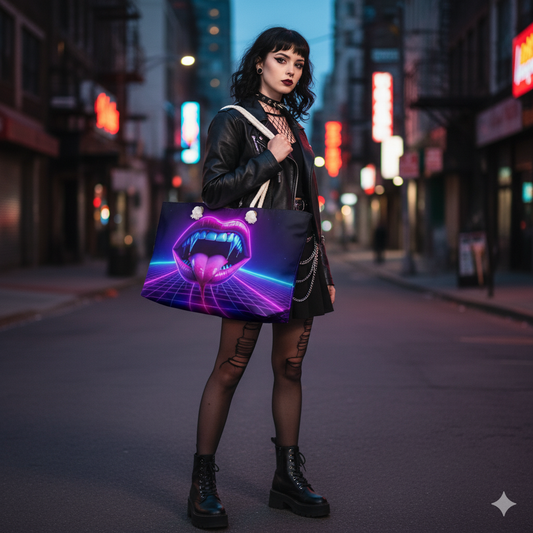 Vaporwave Vamp Weekender Bag, Travel Tote
