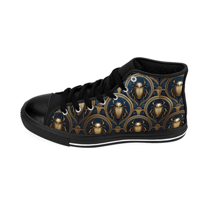 Art Deco Scarab Beetles - Women's Classic High Top Sneakers