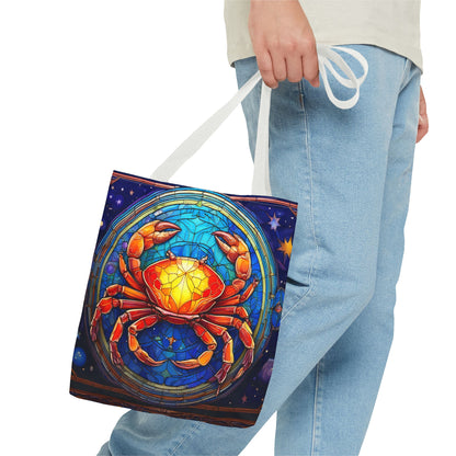 Cancer Crab Stained Glass Style Tote Bag (All Over Print)