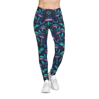 Bioluminescent Moths and Mushrooms - Leggings
