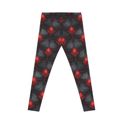 Black and Red Scale Leggings