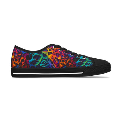 Neon Leopard Print - Women's Low Top Sneakers