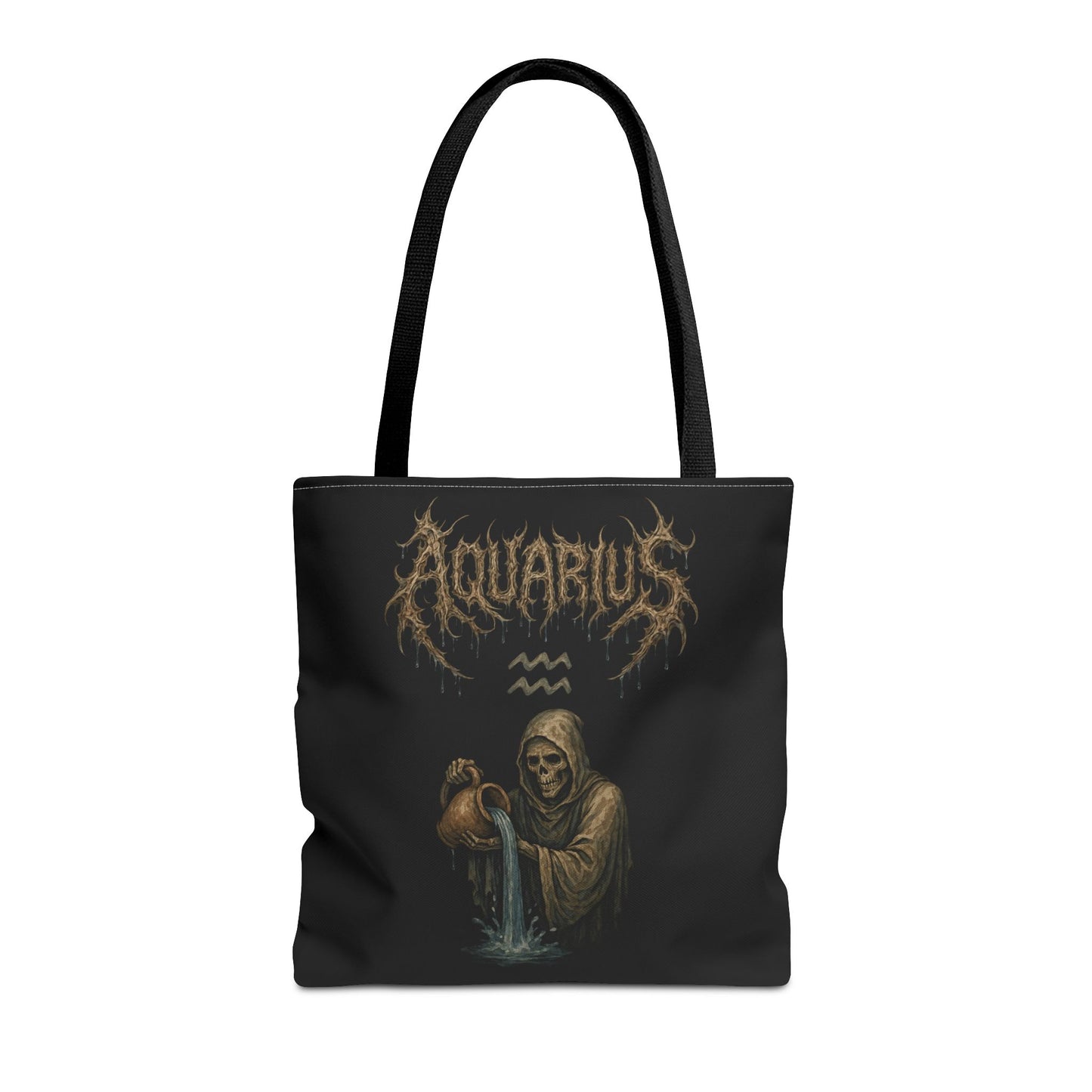Aquarius Zodiac Metal Tote Bag