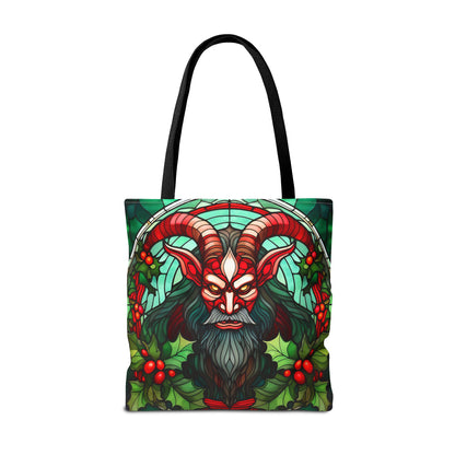 Stained Glass Krampus Tote Bag