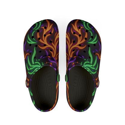 Neon Ghostly Flames - Halloween Colors - Clogs for Anyone
