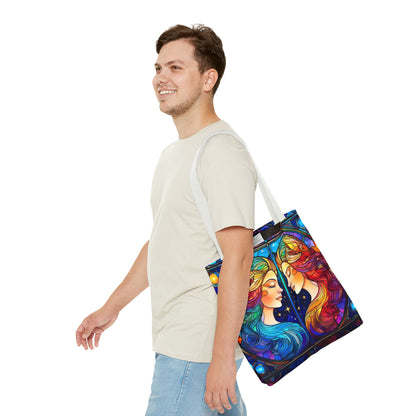 Gemini Twins Stained Glass Style Tote Bag (All Over Print)
