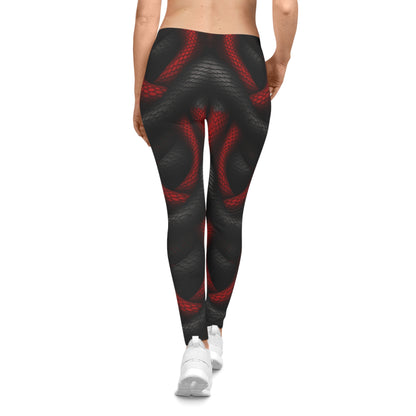 Black and Red Snake Leggings