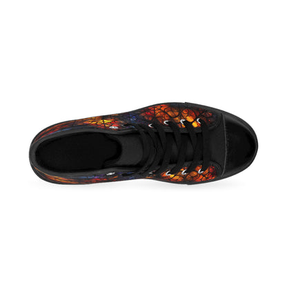 Stained Glass Spiderwebs - Women's Classic High Top Sneakers
