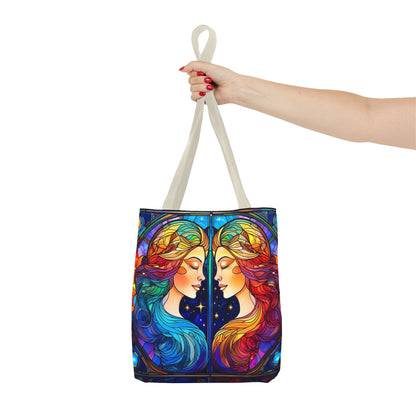 Gemini Twins Stained Glass Style Tote Bag (All Over Print)
