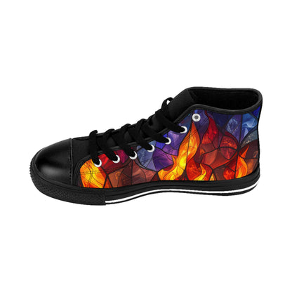 Stained Glass Flames - Women's Classic High Top Sneakers