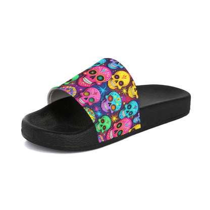 Vibrant Sugar Skulls - Women's Slide Sandals