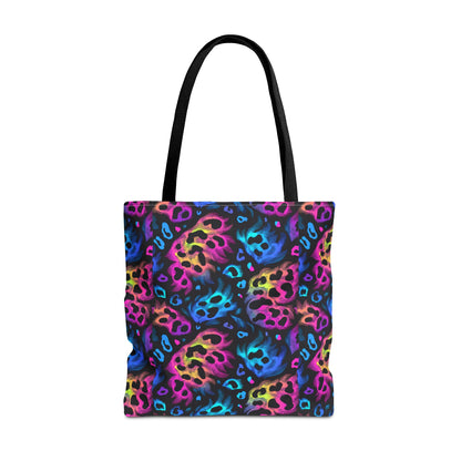 Neon Leopard Print Tote Bag