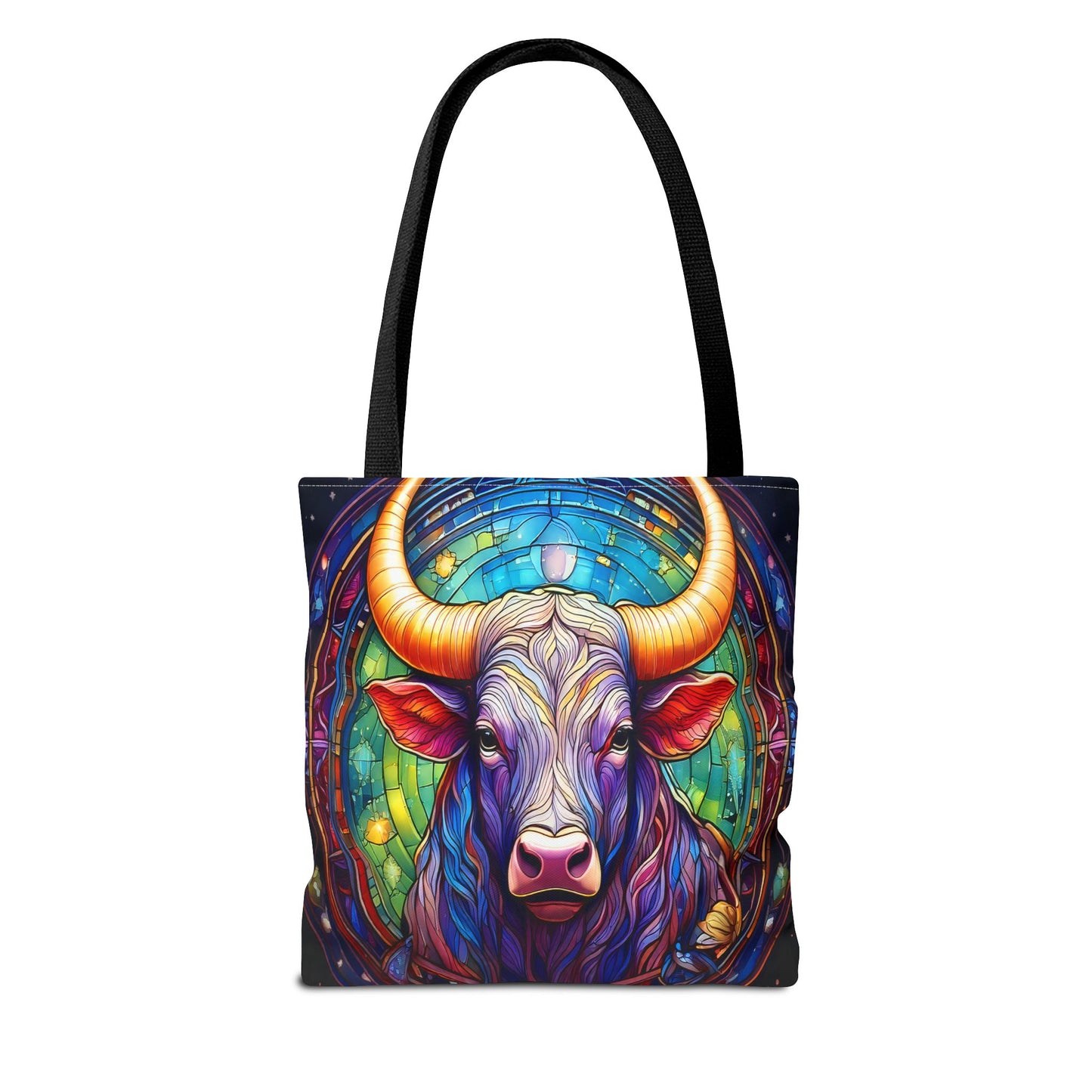 Taurus Bull Stained Glass Style Tote Bag