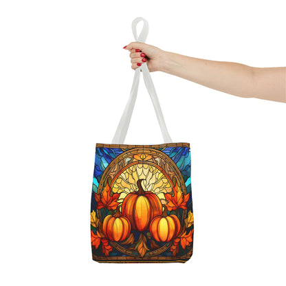 Stained Glass Style Pumpkins Tote Bag