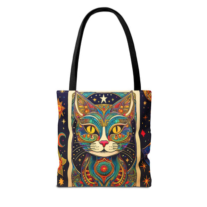 Tarot Style Cat Tote Bag - Multicolor
