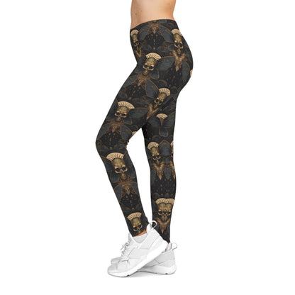 Art Deco Skull Moth Leggings