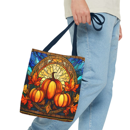 Stained Glass Style Pumpkins Tote Bag