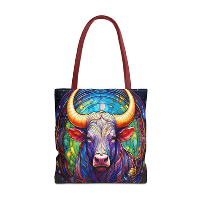 Taurus Bull Stained Glass Style Tote Bag