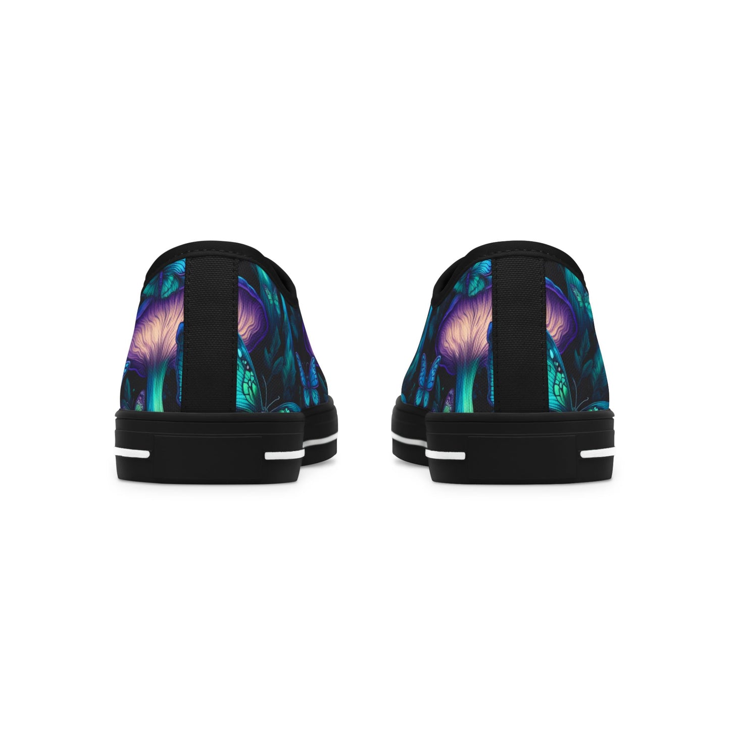 Bioluminescent Mushrooms & Moths - Women's Low Top Sneakers