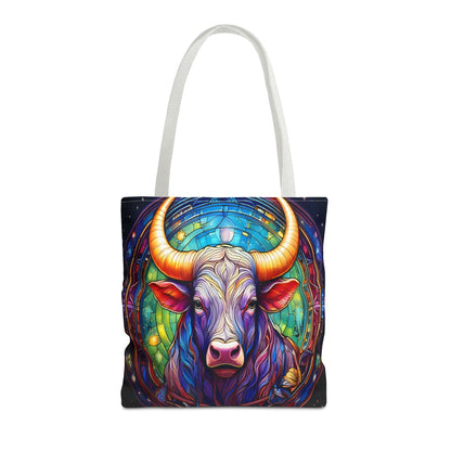 Taurus Bull Stained Glass Style Tote Bag