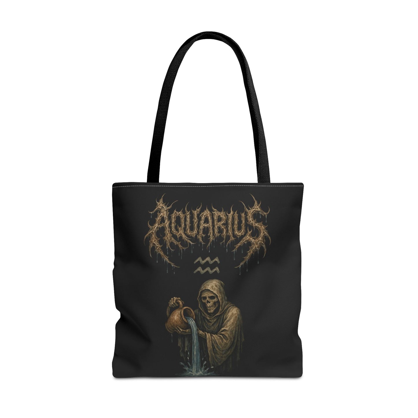 Aquarius Zodiac Metal Tote Bag