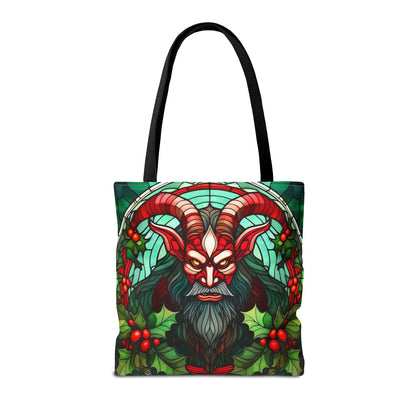 Stained Glass Krampus Tote Bag