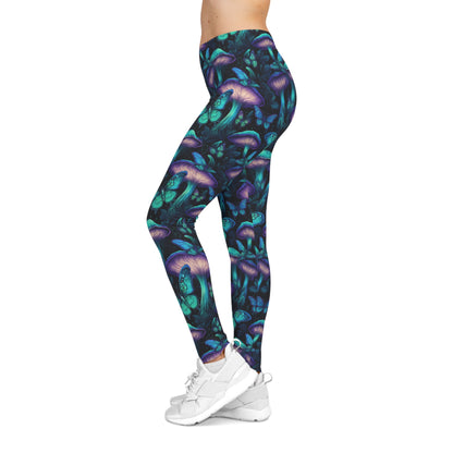 Bioluminescent Moths and Mushrooms - Leggings
