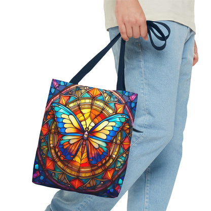 Stained Glass Butterfly Tote Bag