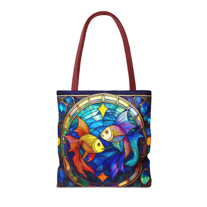 Pisces Fish Stained Glass Style Tote Bag (All Over Print)