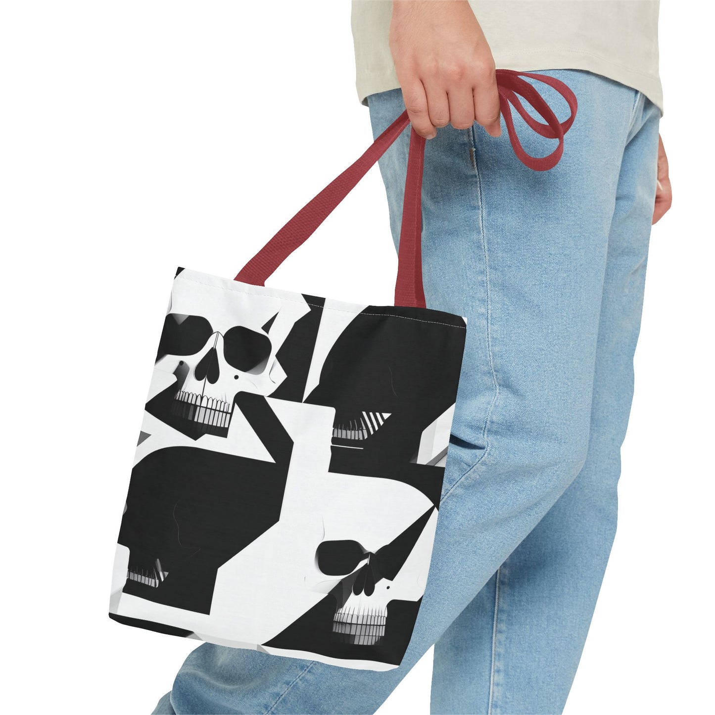 Bauhaus Skull Print Tote Bag