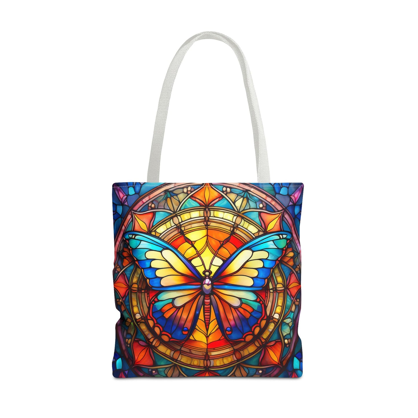 Stained Glass Rainbow Butterfly Tote