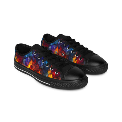 Stained Glass Flames - Women's Classic Low Top Sneakers